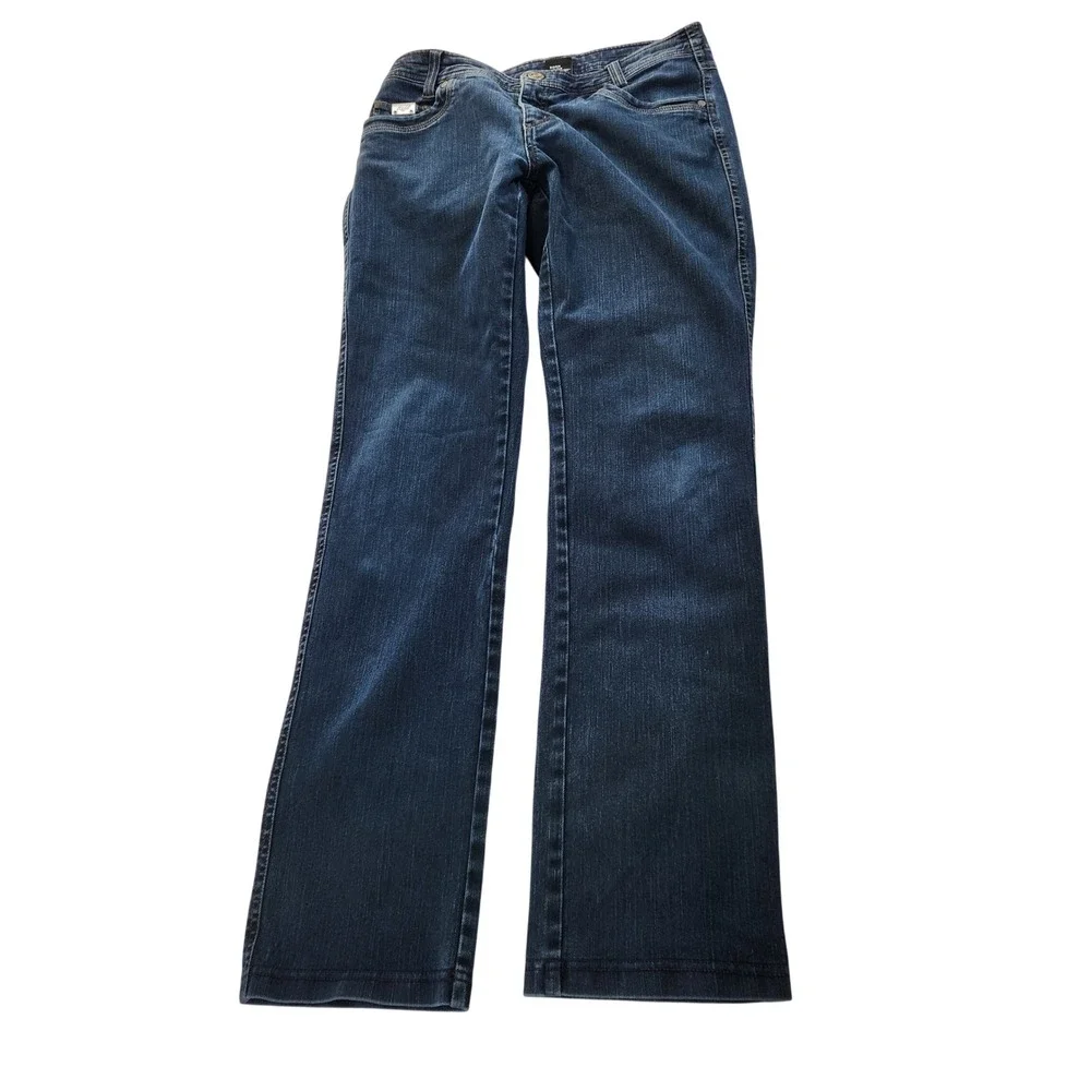 Kuhl Women Blue Straight Leg Jeans Denim Pants Sz 8 Reg  Outdoor Hiking Momcore